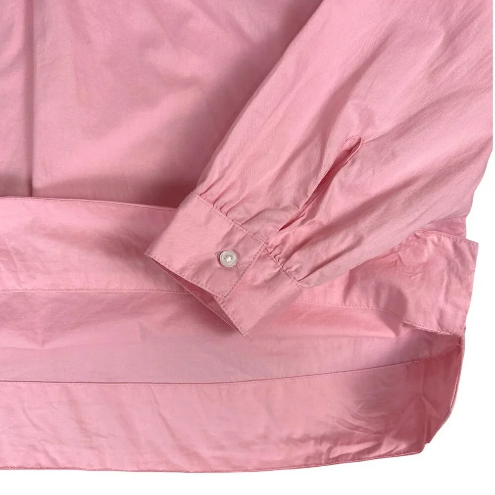 Old Navy Pink Lace-Up Poplin Poet Blouse Cottagecore Renaissance Small - Picture 10 of 16